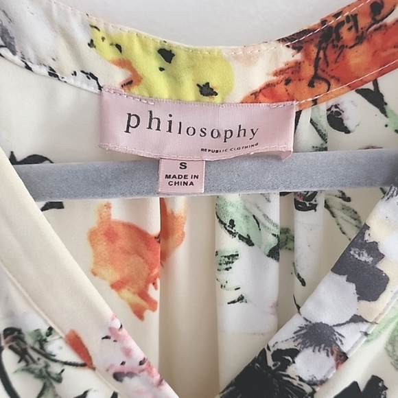 Floral Ruffle Sleeve Philosophy Blouse Size Small - Picture 2 of 4